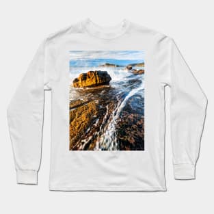 Impact on the rocks at Umina Long Sleeve T-Shirt